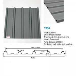 T980 Grey High Peak ASA PVC UPVC Roof Tile Roof Sheet
