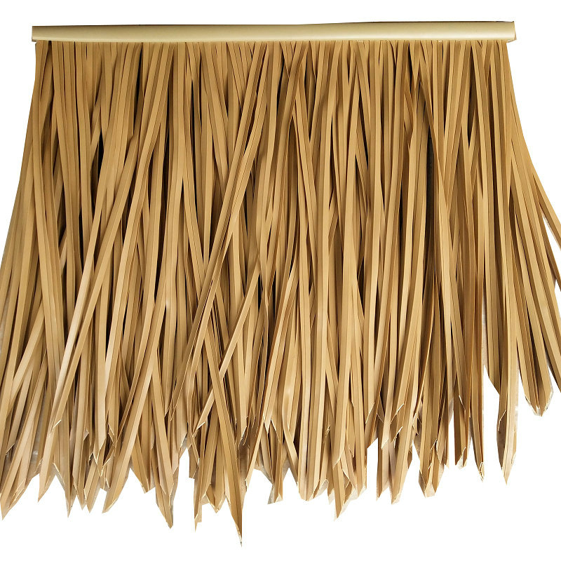 PVC PE fireproof pvc artificial thatch roof synthetic viro thatch roofing material Simulated Straw